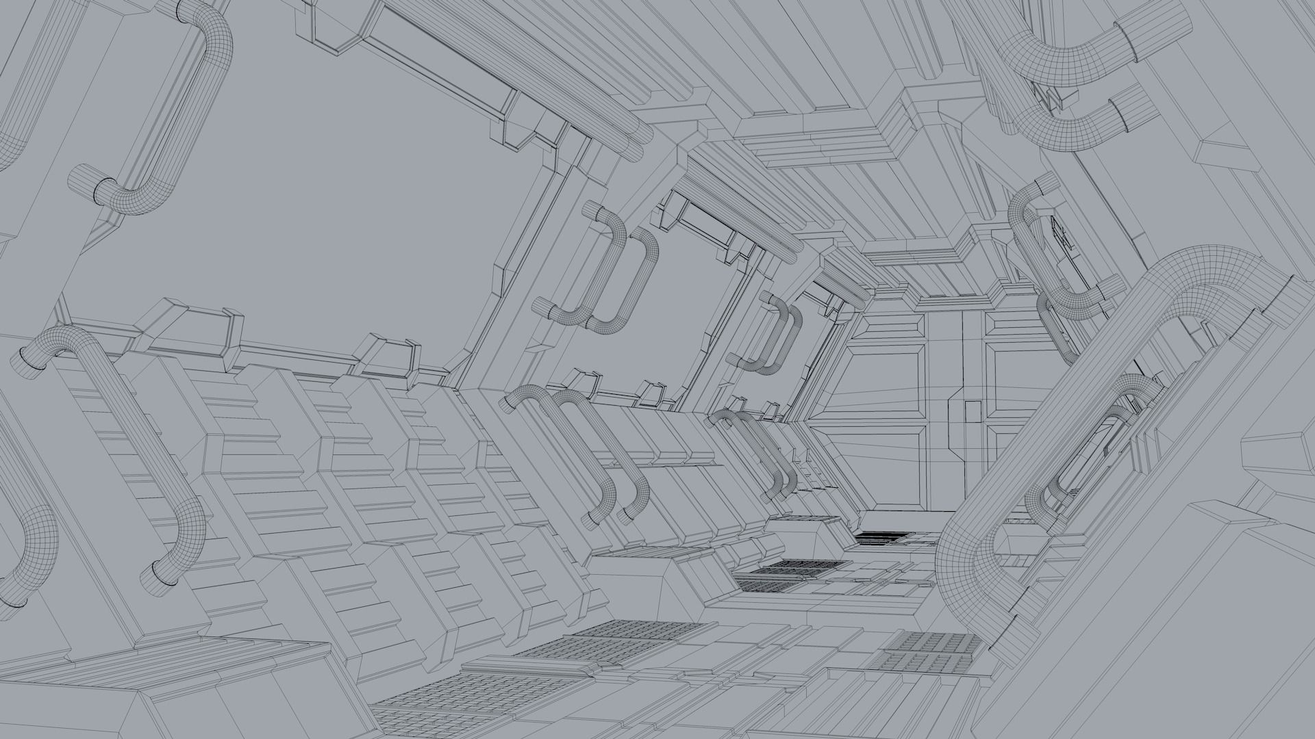 Sci Fi Corridor 3D model_9