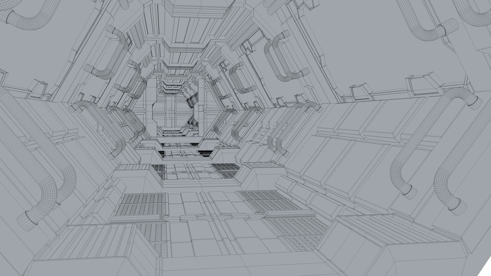 Sci Fi Corridor 3D model_8