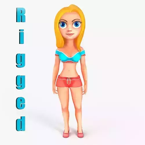 Cartoon Pin-up 3D model