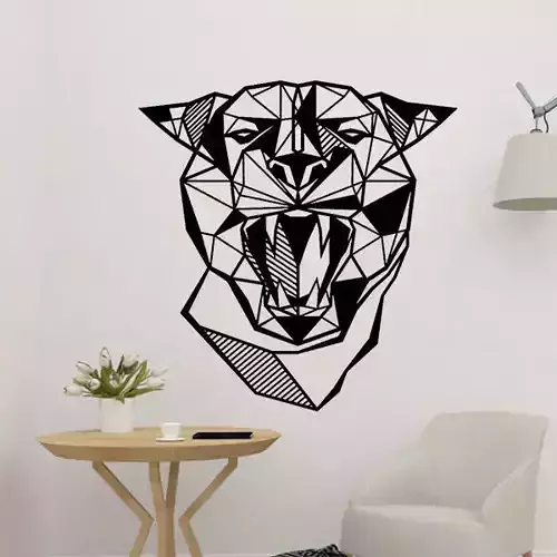 Puma Head Sculpture Wall 2D 3D print model