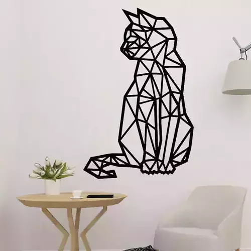 Polygonal Cat 2D Decor