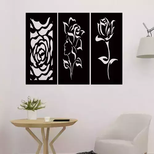 Unique Roses Baffle Wall Art
