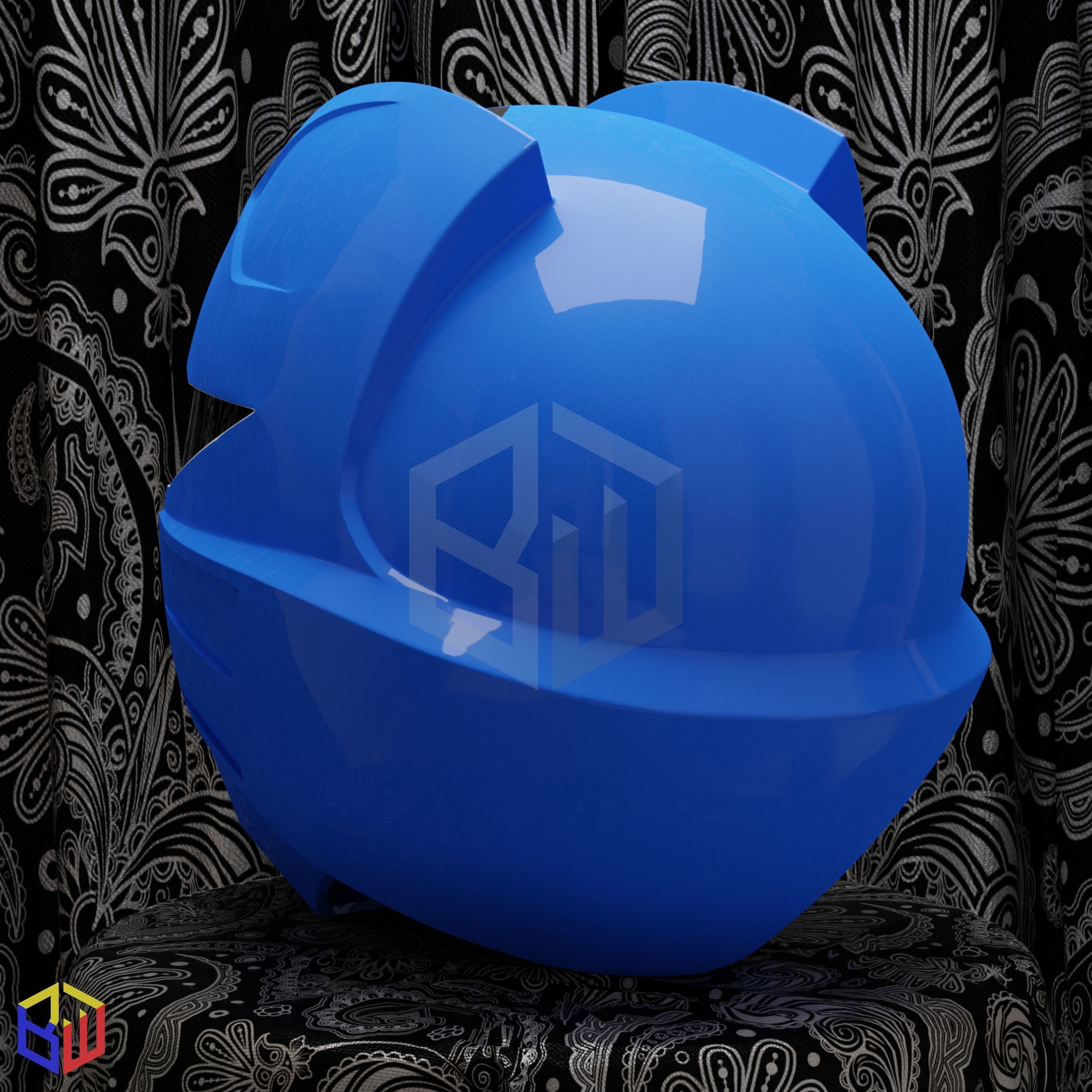 Power Rangers Jungle Fury Blue Ranger Helmet 3D print model_2