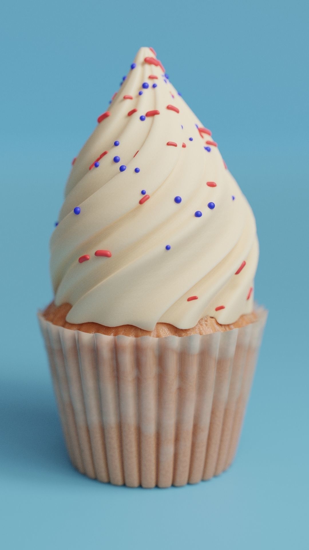 Cupcake Low-poly and 3D printable Low-poly 3D model_4