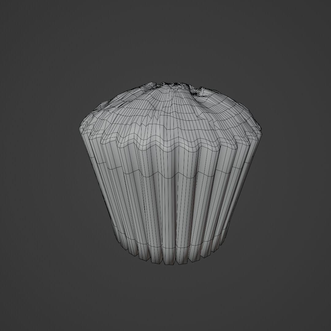 Cupcake Low-poly and 3D printable Low-poly 3D model_7