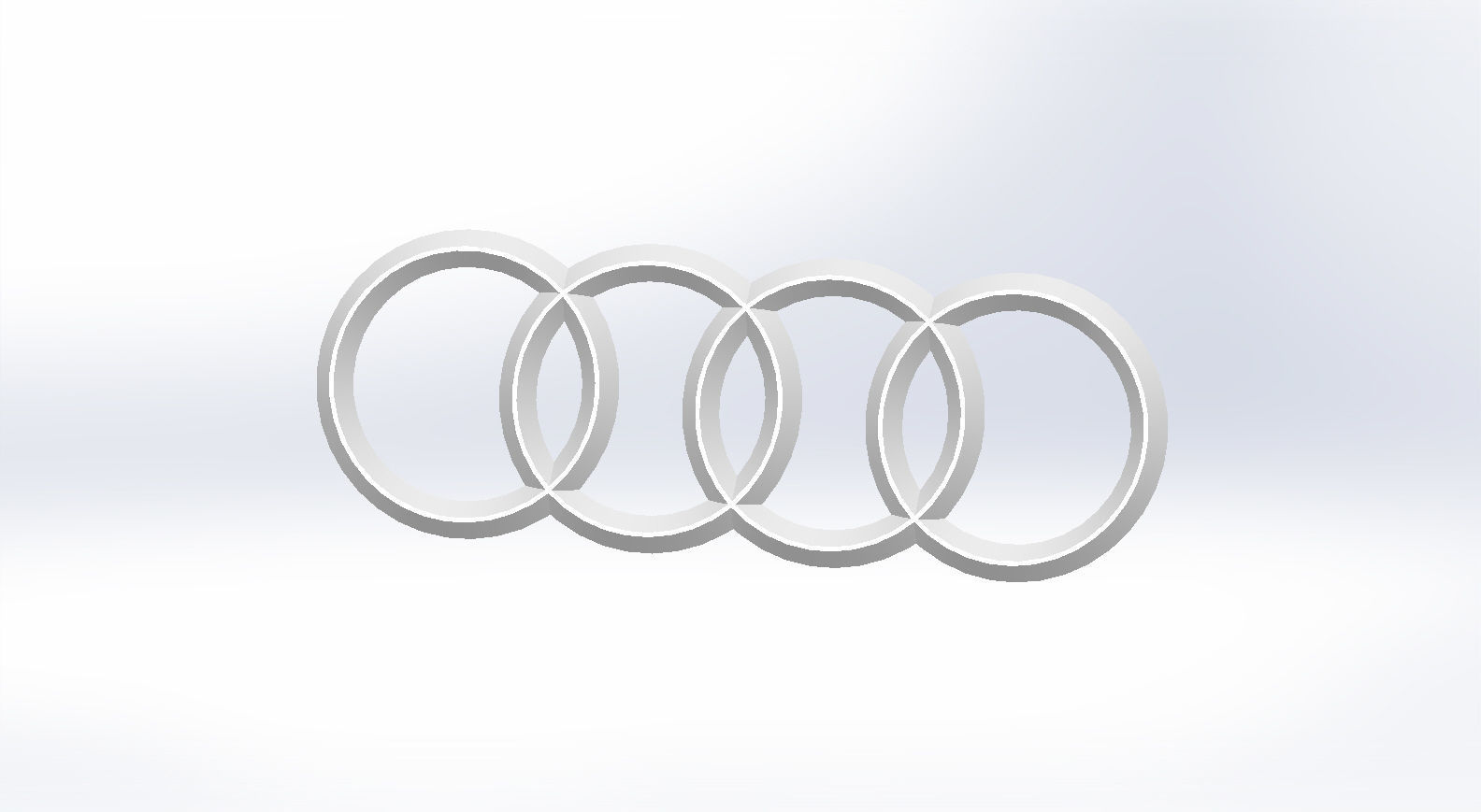Audi logo 3D print model_1