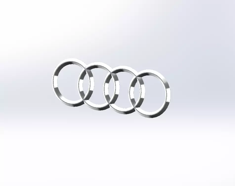 Audi logo 3D print model_0