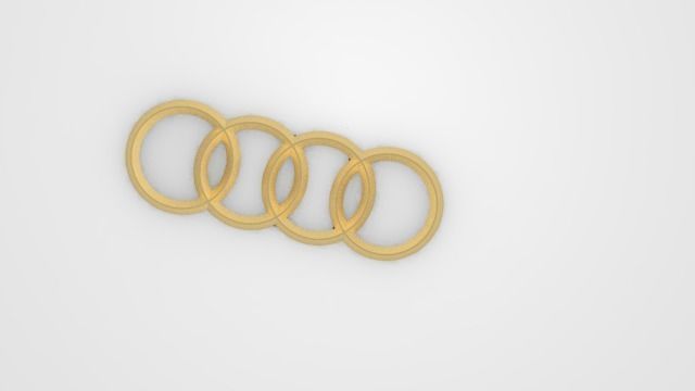 Audi logo 3D print model_3