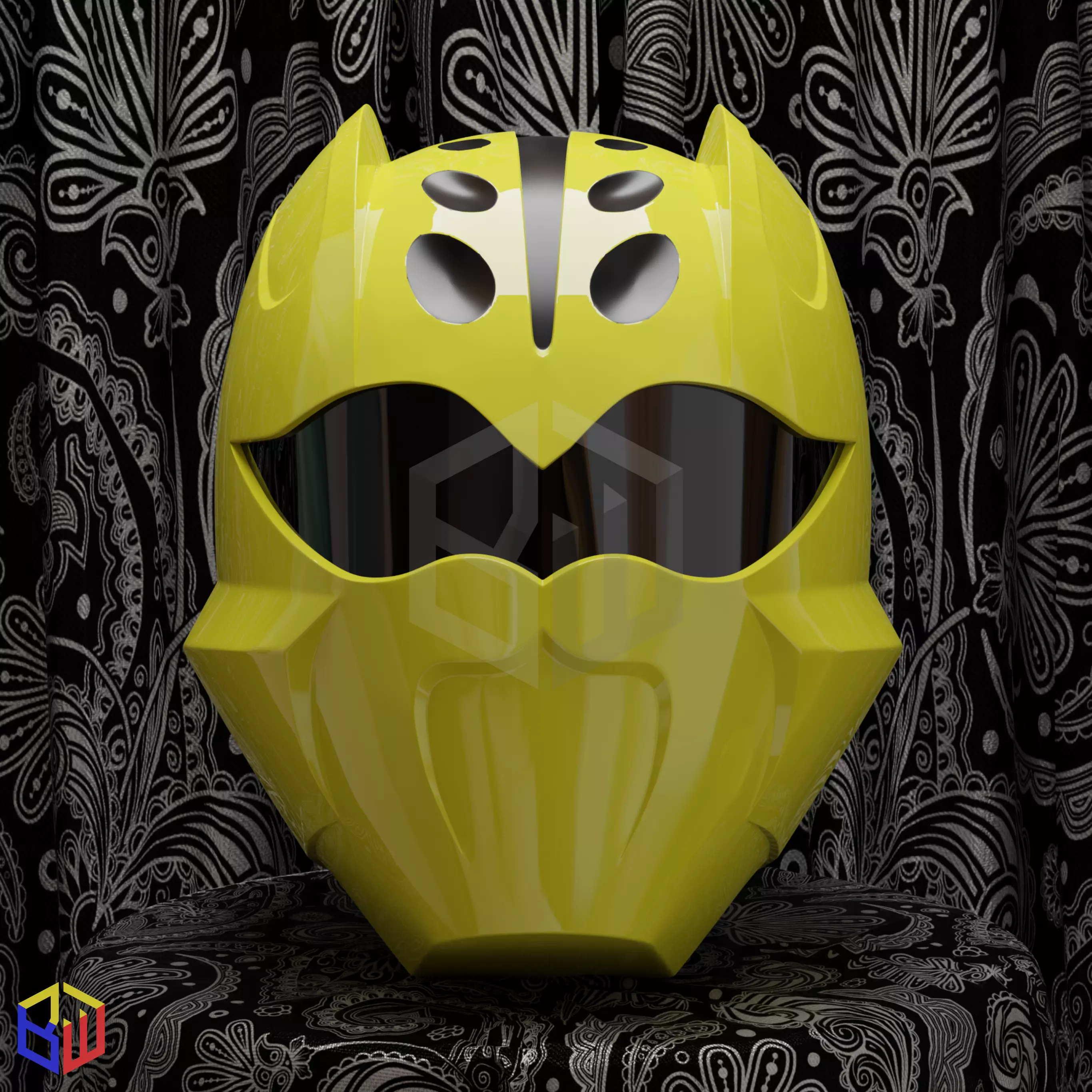 Power Rangers Jungle Fury Yellow Ranger Helmet 3D print model_0
