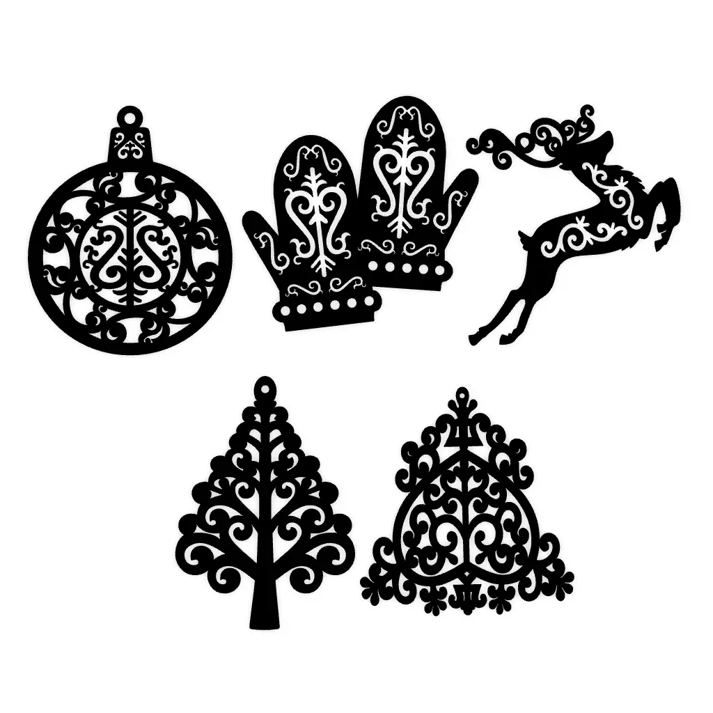 5 Different Christmas Tree Toys 3D print model_0