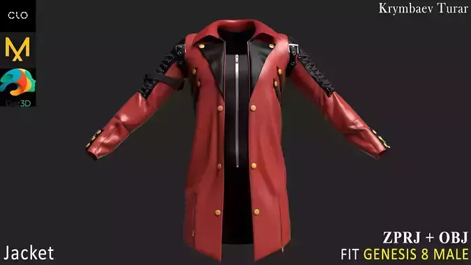 Jacket Marvelous Designer project 3D model
