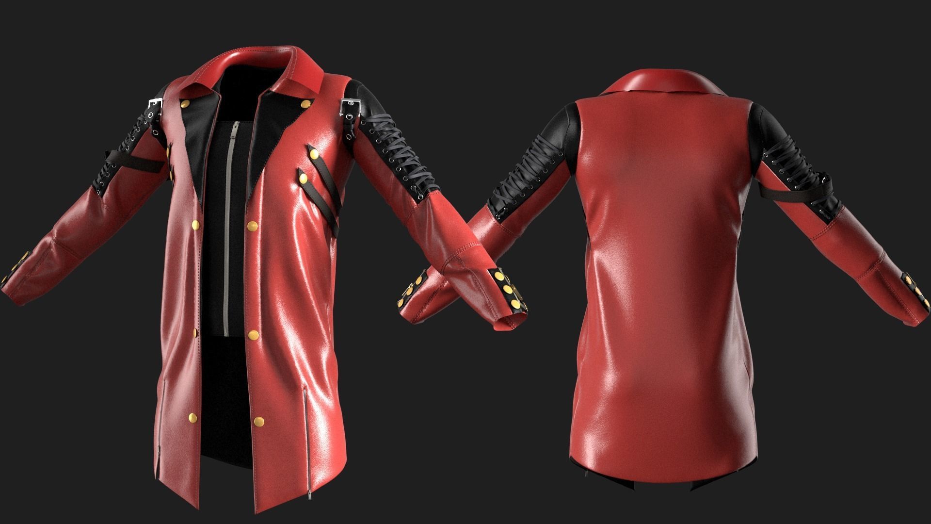 Jacket Marvelous Designer project 3D model_1