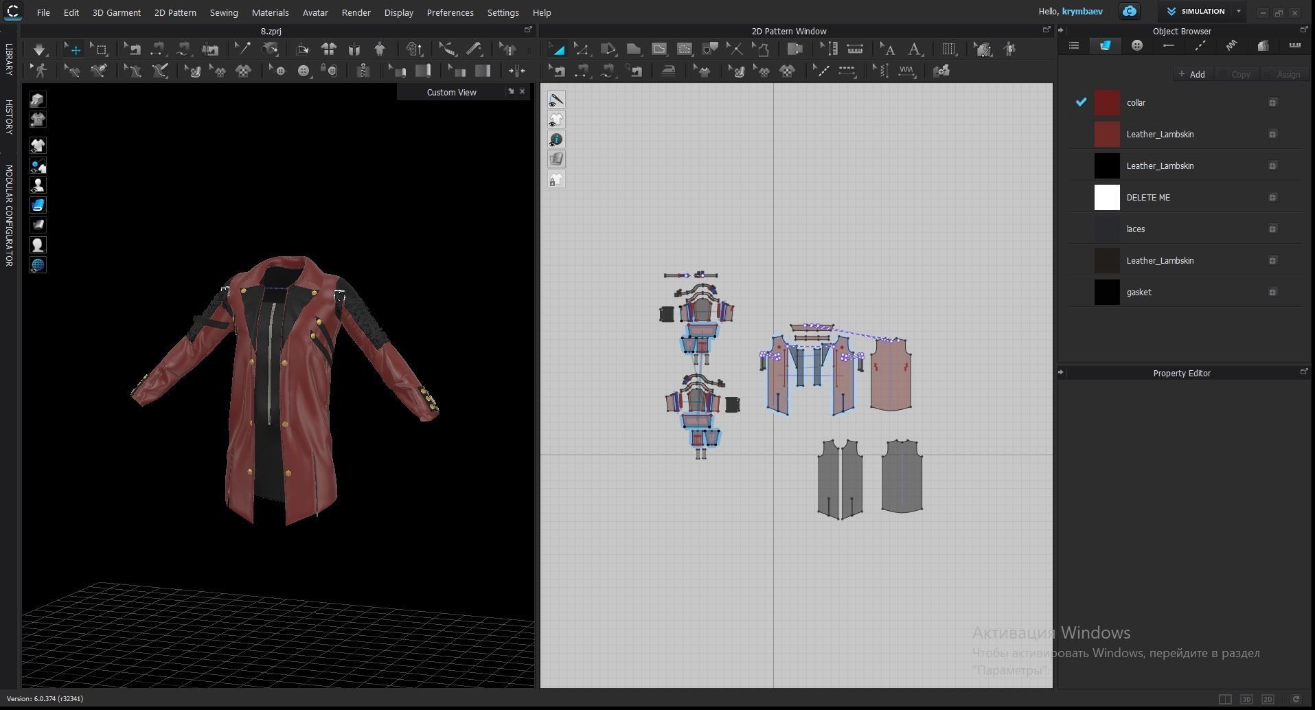 Jacket Marvelous Designer project 3D model_5