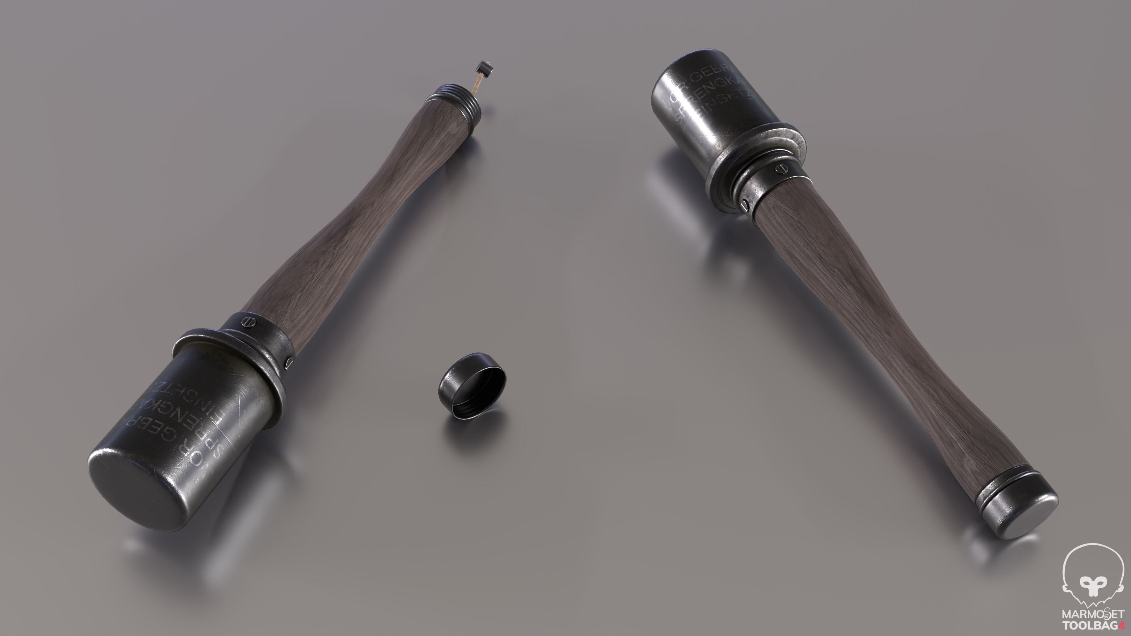 German M24 Grenade Free low-poly 3D model_2