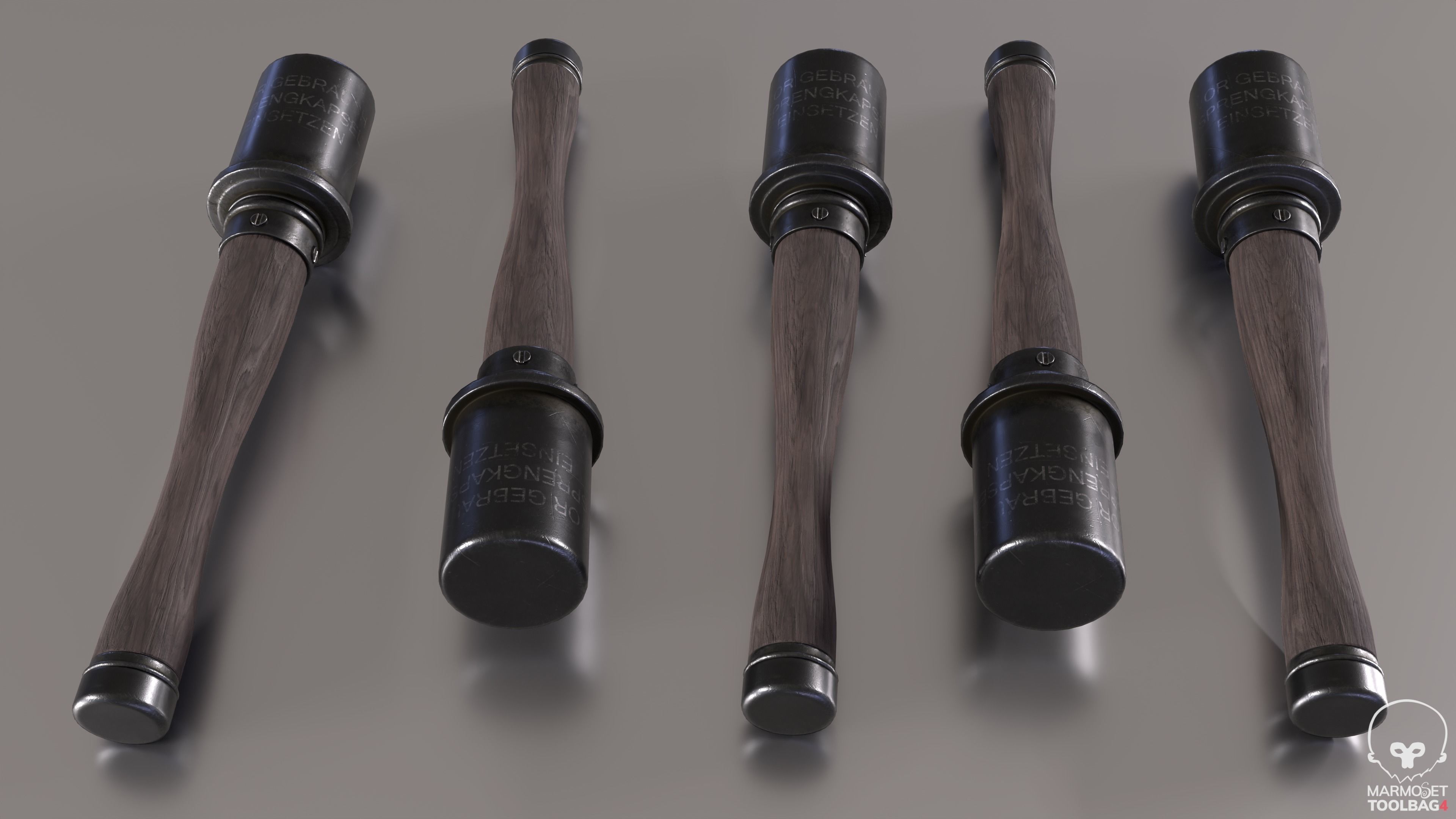 German M24 Grenade Free low-poly 3D model_3