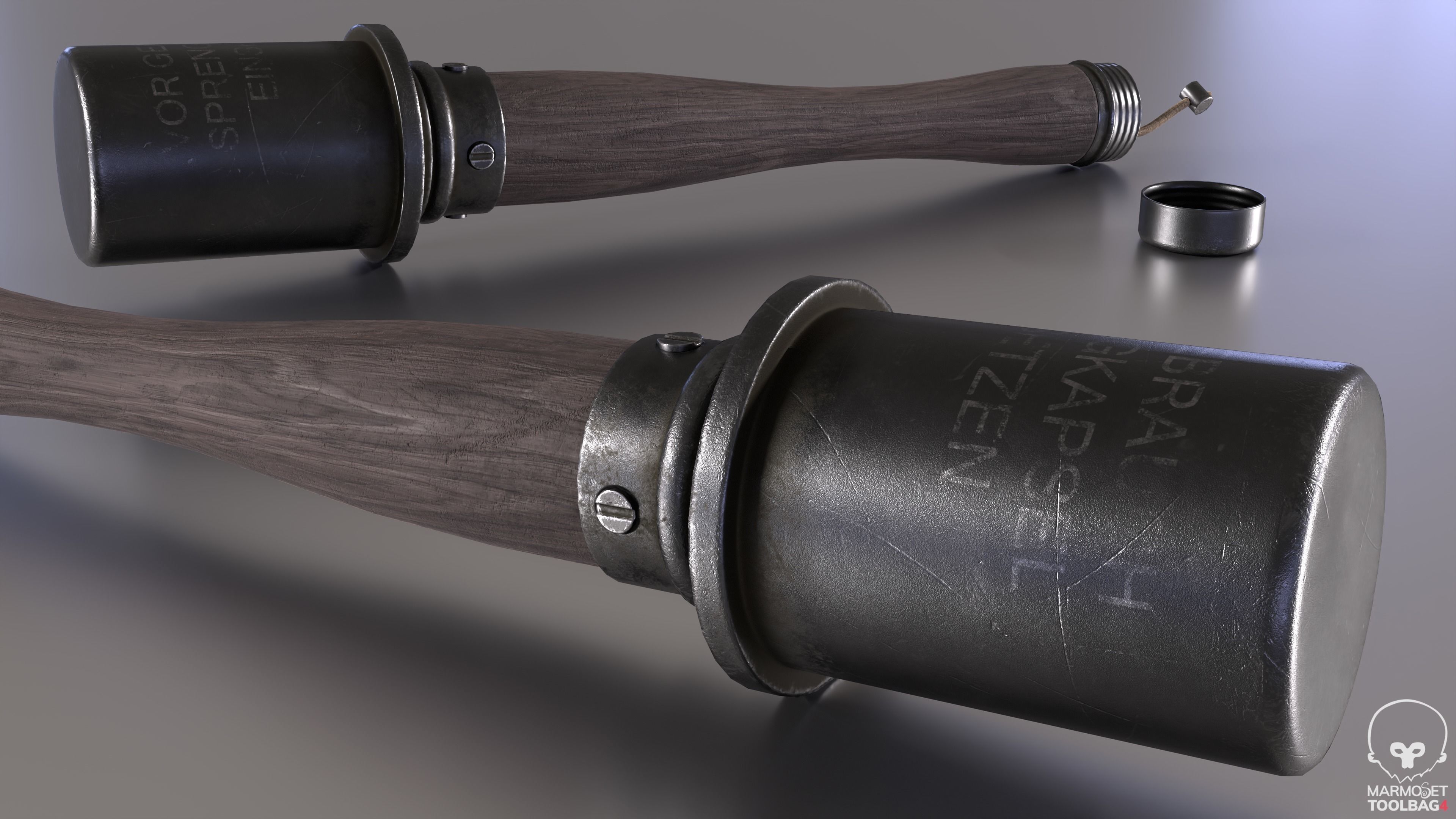 German M24 Grenade Free low-poly 3D model_1