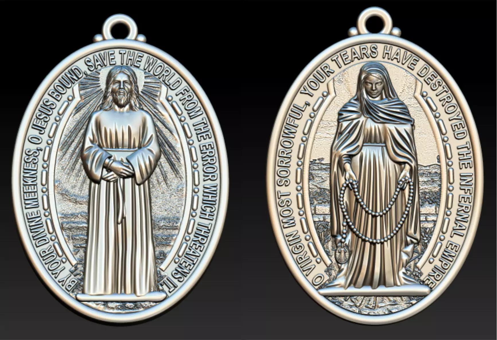 Our Lady of Tears And Jesus Bound - Nsa Sra das Lagrimas 3D print model