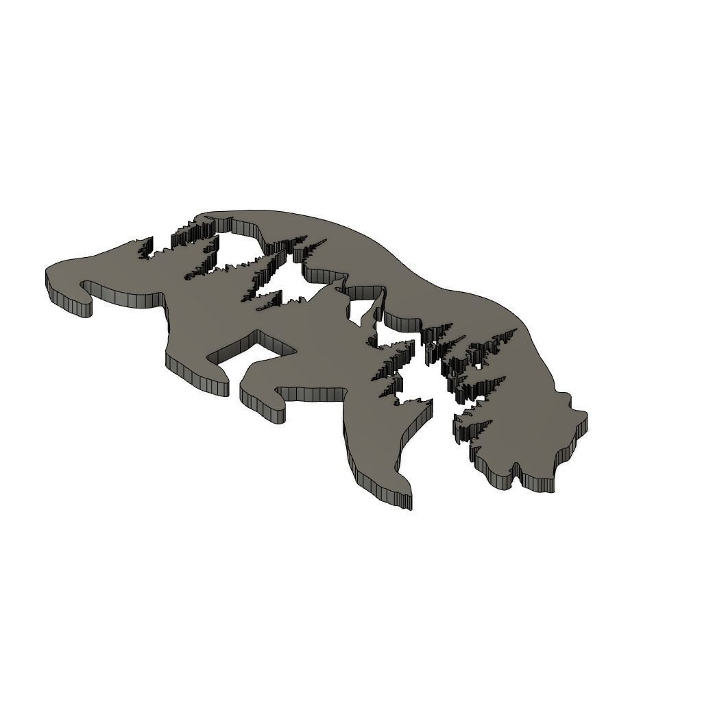 Bear Panel 2D Design 3D model 3D printable | CGTrader