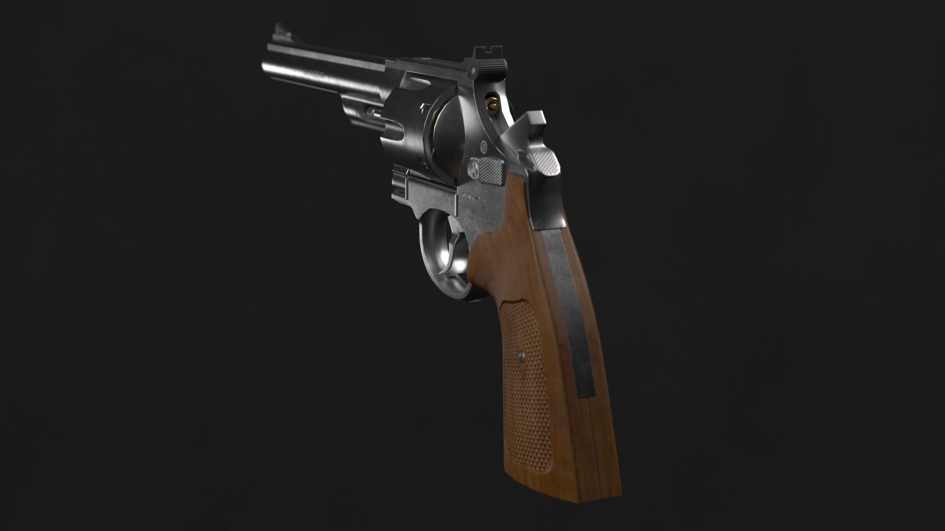 The revolver model is realistic Low-poly 3D model_11