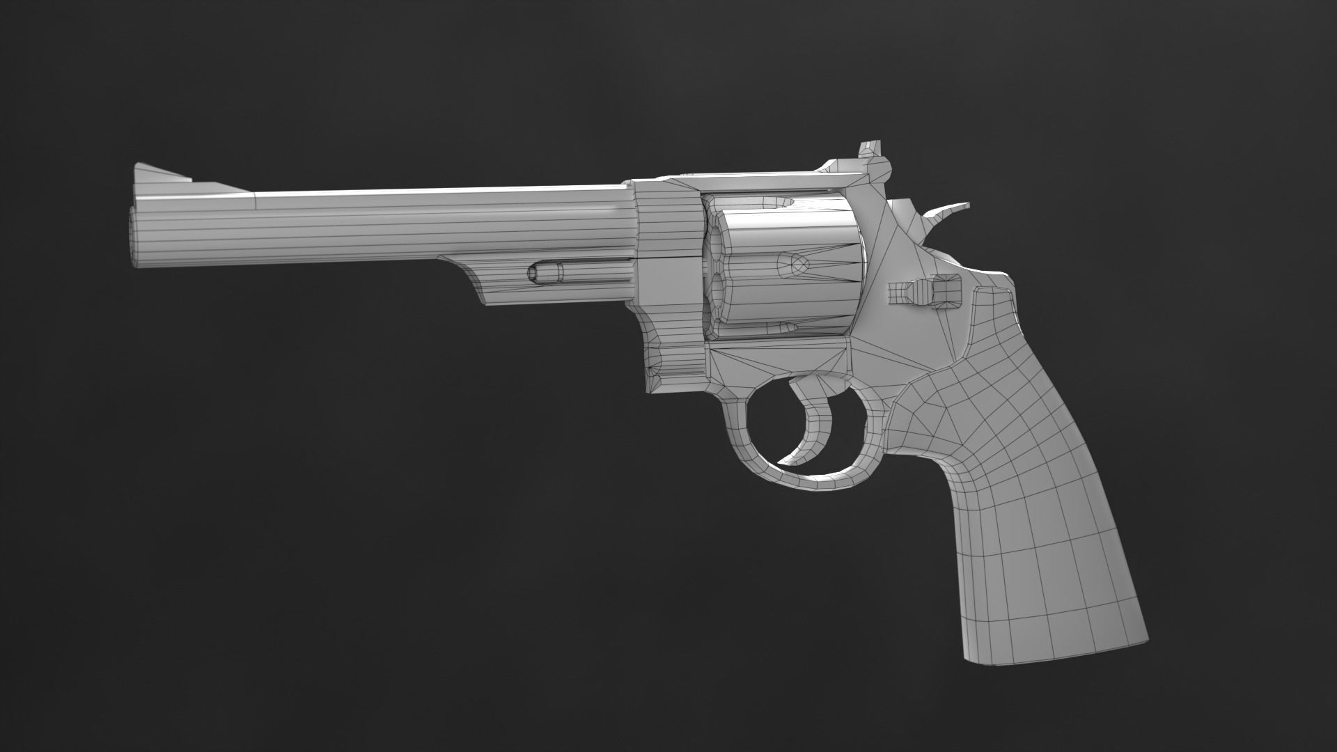 The revolver model is realistic Low-poly 3D model_18