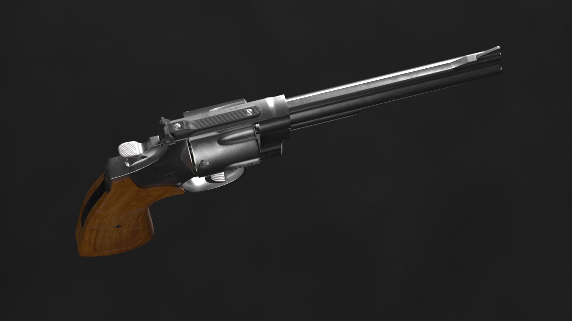 The revolver model is realistic Low-poly 3D model_13