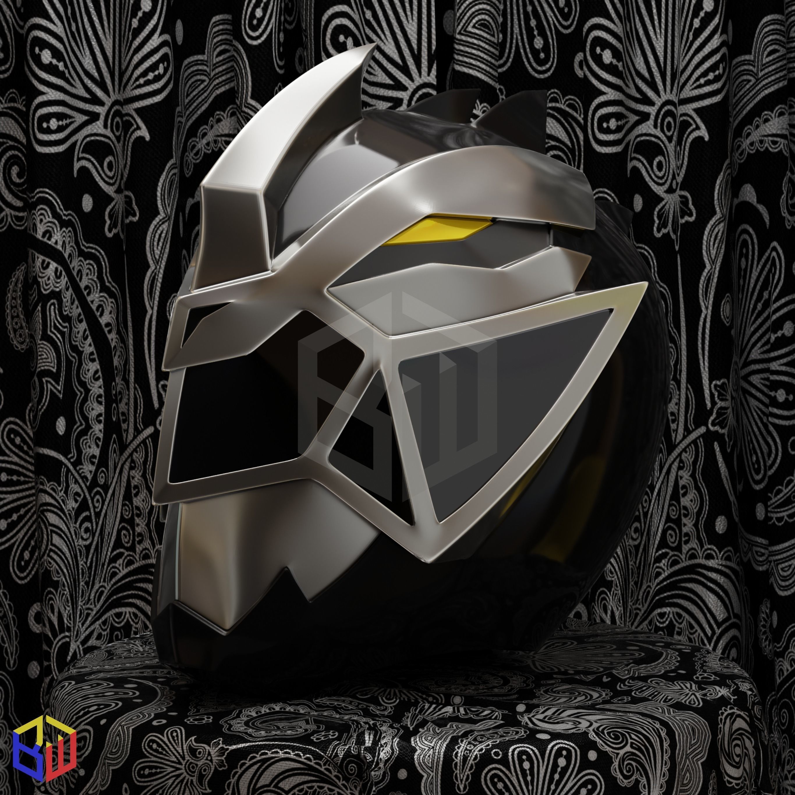 Power Rangers Dino Fury Black Ranger Helmet 3D print model_1
