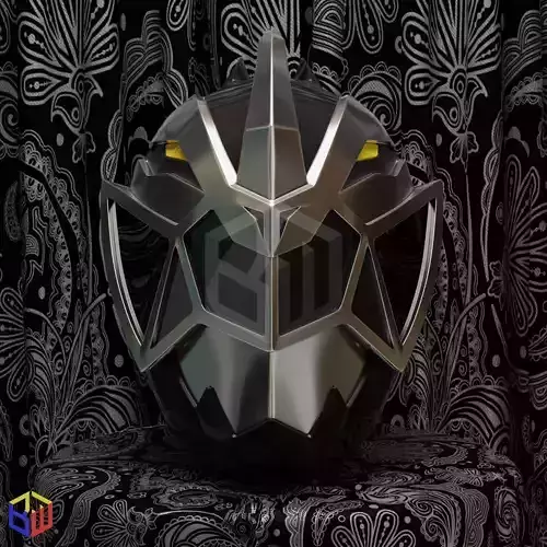 Power Rangers Dino Fury Black Ranger Helmet 3D print model