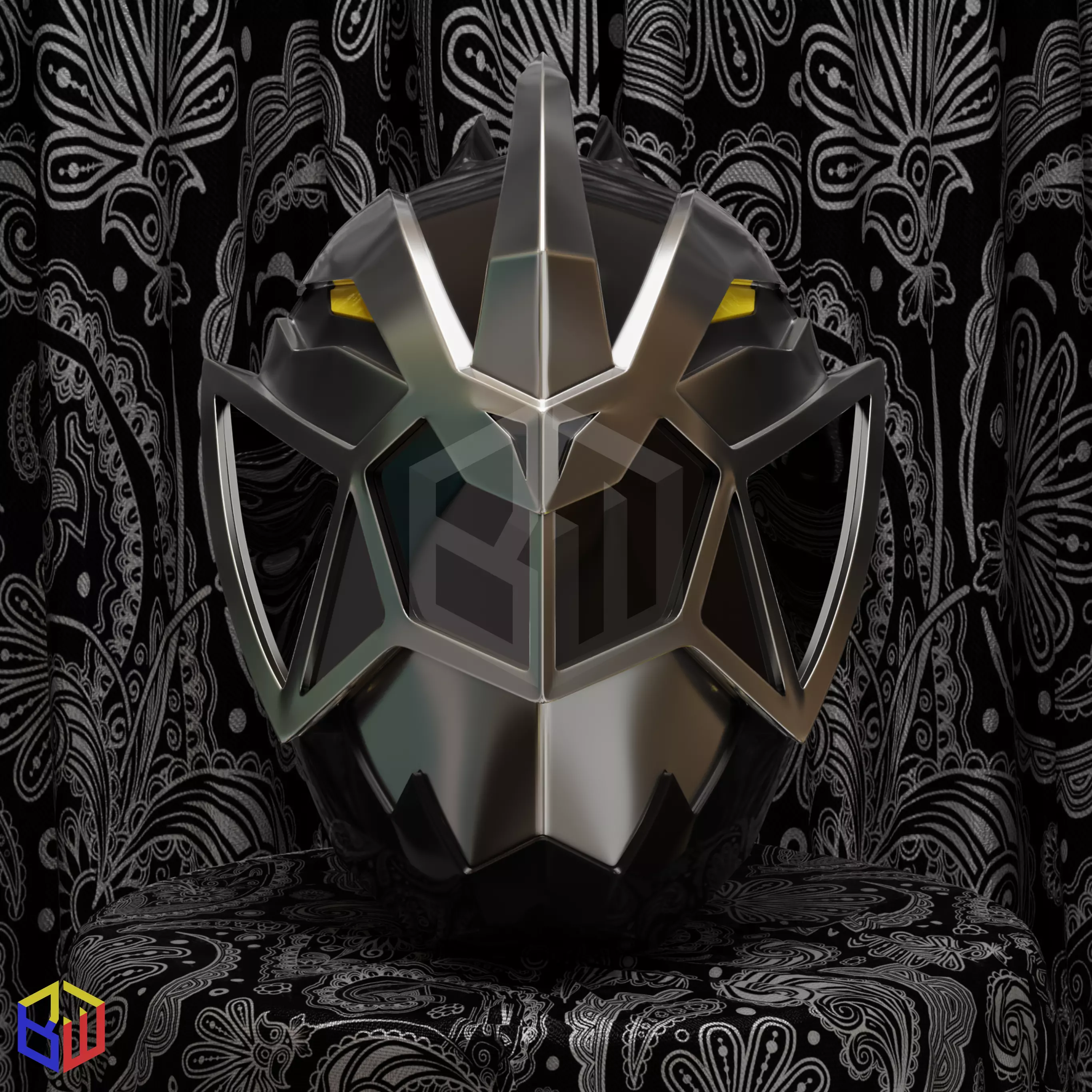 Power Rangers Dino Fury Black Ranger Helmet 3D print model_0