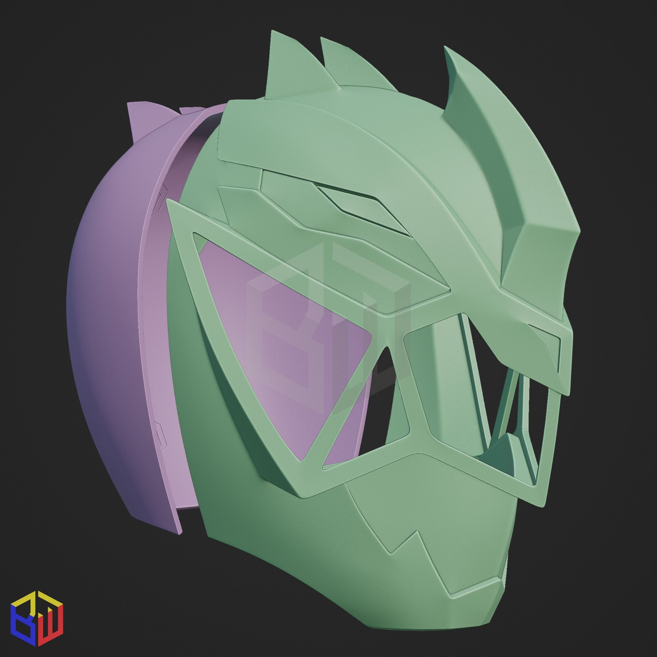 Power Rangers Dino Fury Black Ranger Helmet 3D print model_4