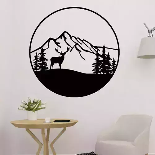 Deer And Forest 2D Decoration