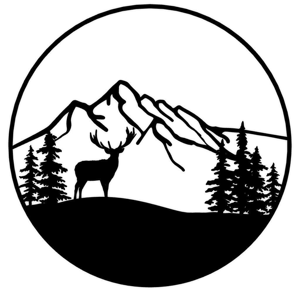 Deer And Forest 2D Decoration 3D print model_2