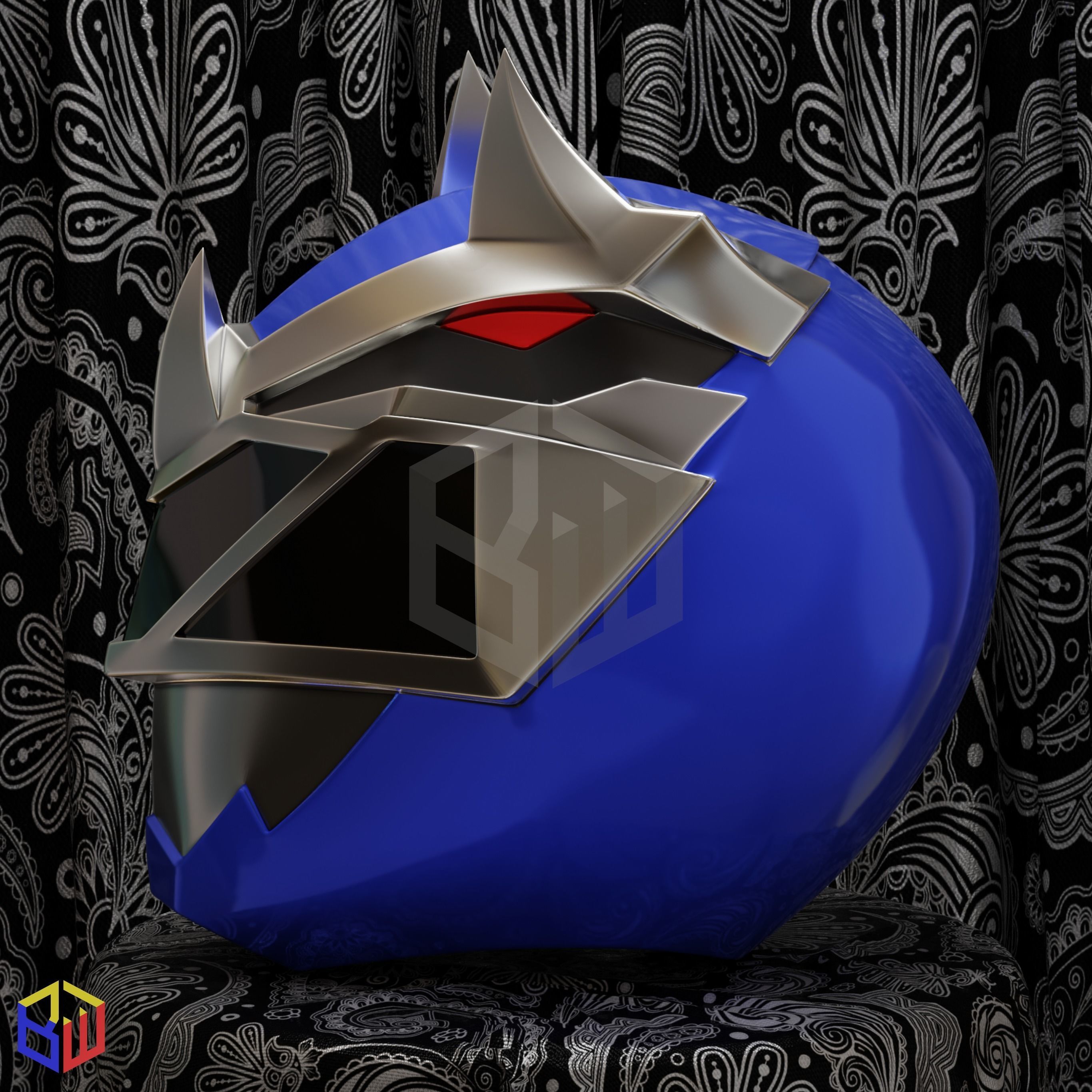 Power Rangers Dino Fury Blue Ranger Helmet 3D print model_2