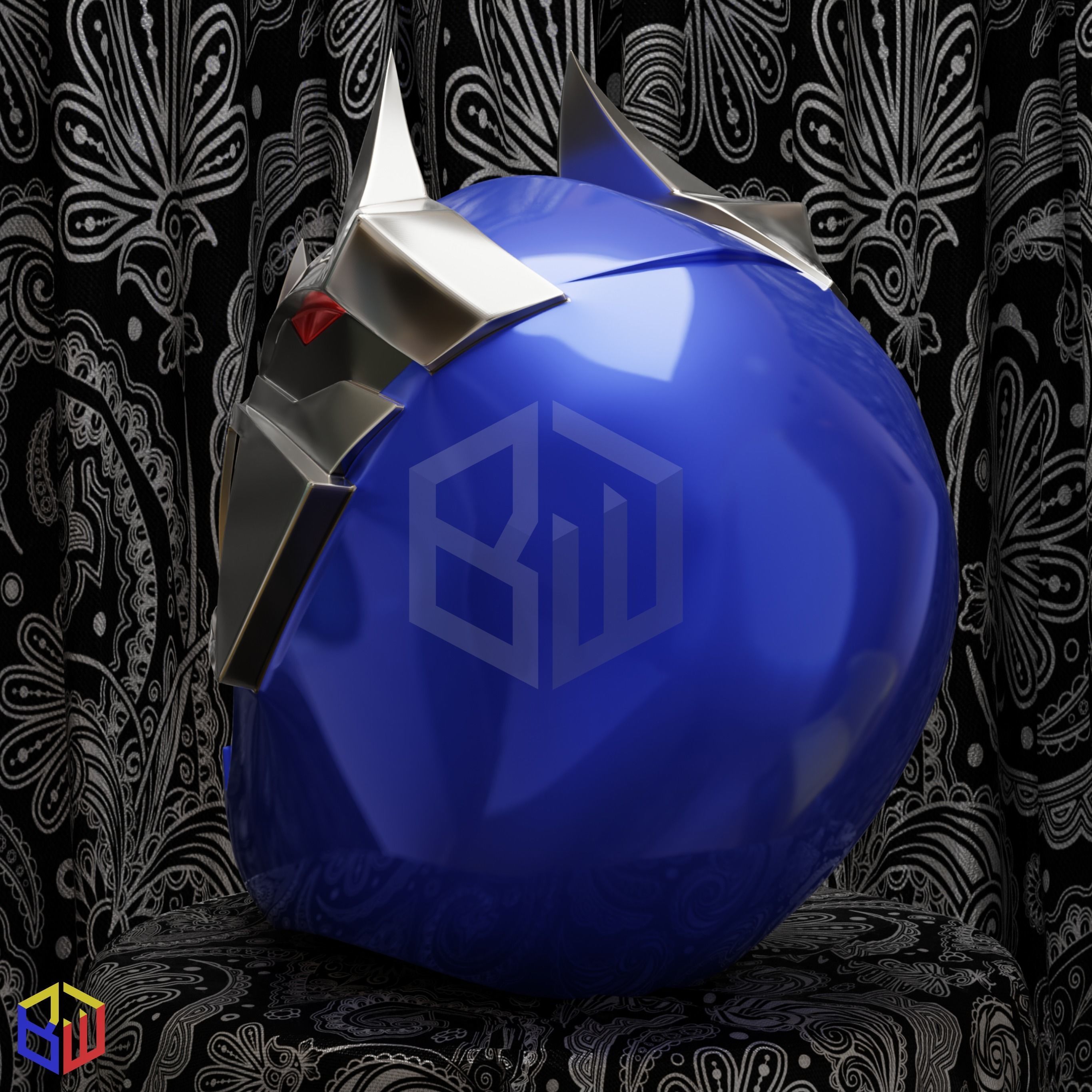 Power Rangers Dino Fury Blue Ranger Helmet 3D print model_3