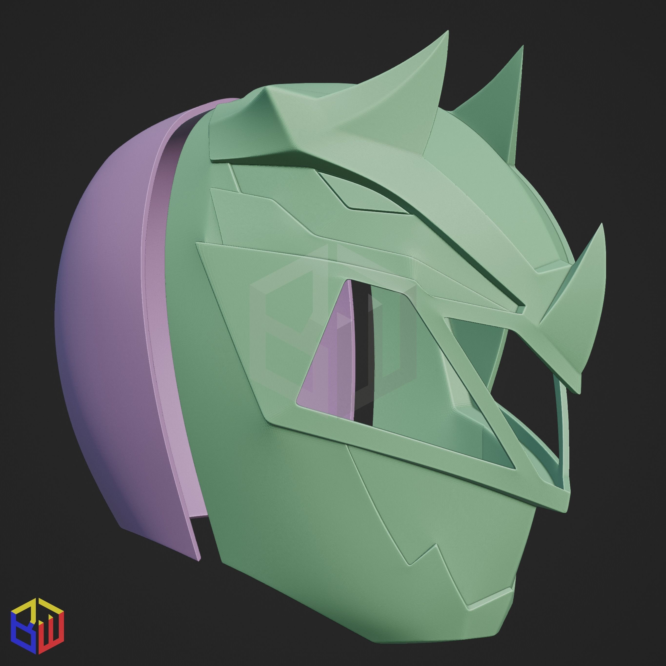 Power Rangers Dino Fury Blue Ranger Helmet 3D print model_4