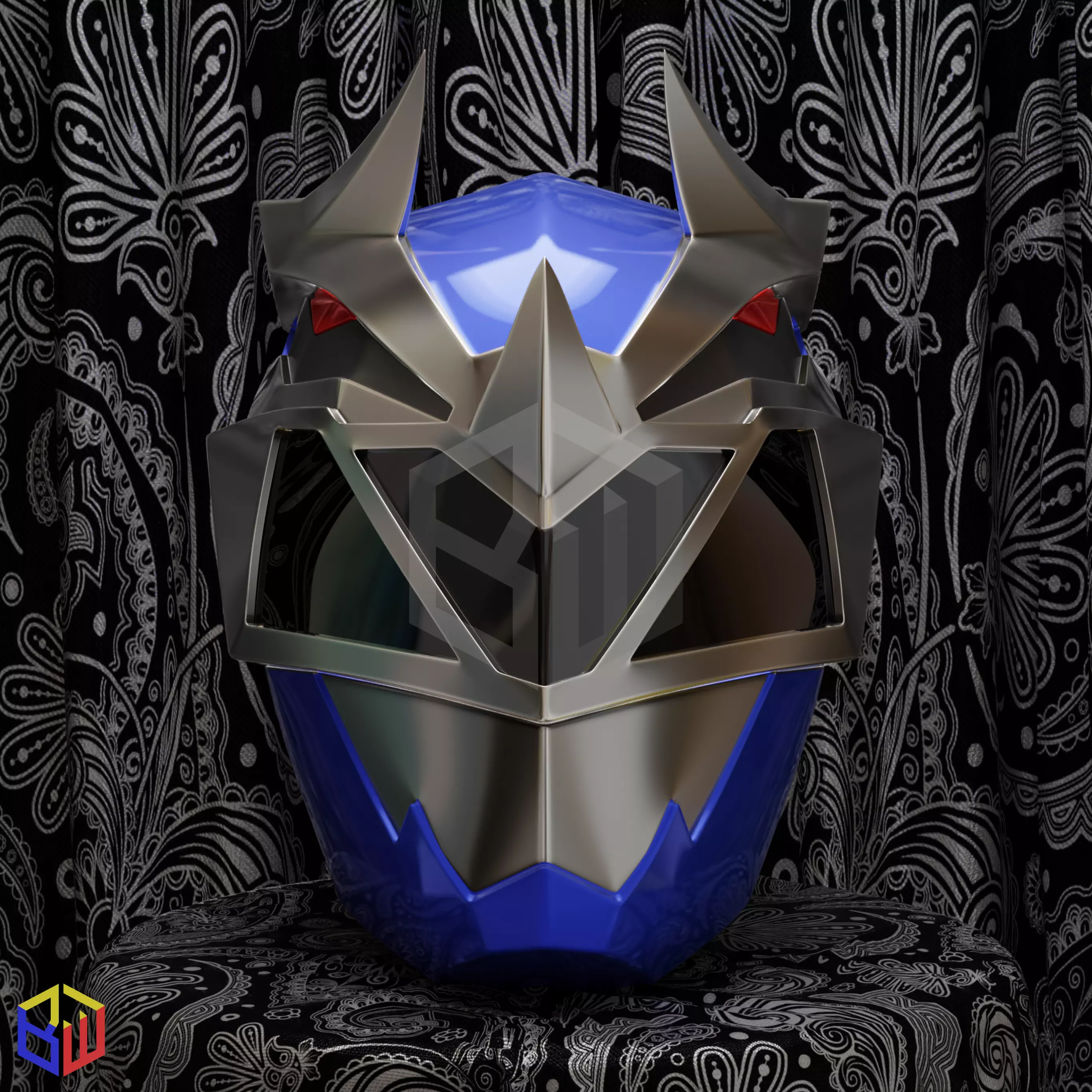 Power Rangers Dino Fury Blue Ranger Helmet 3D print model_0