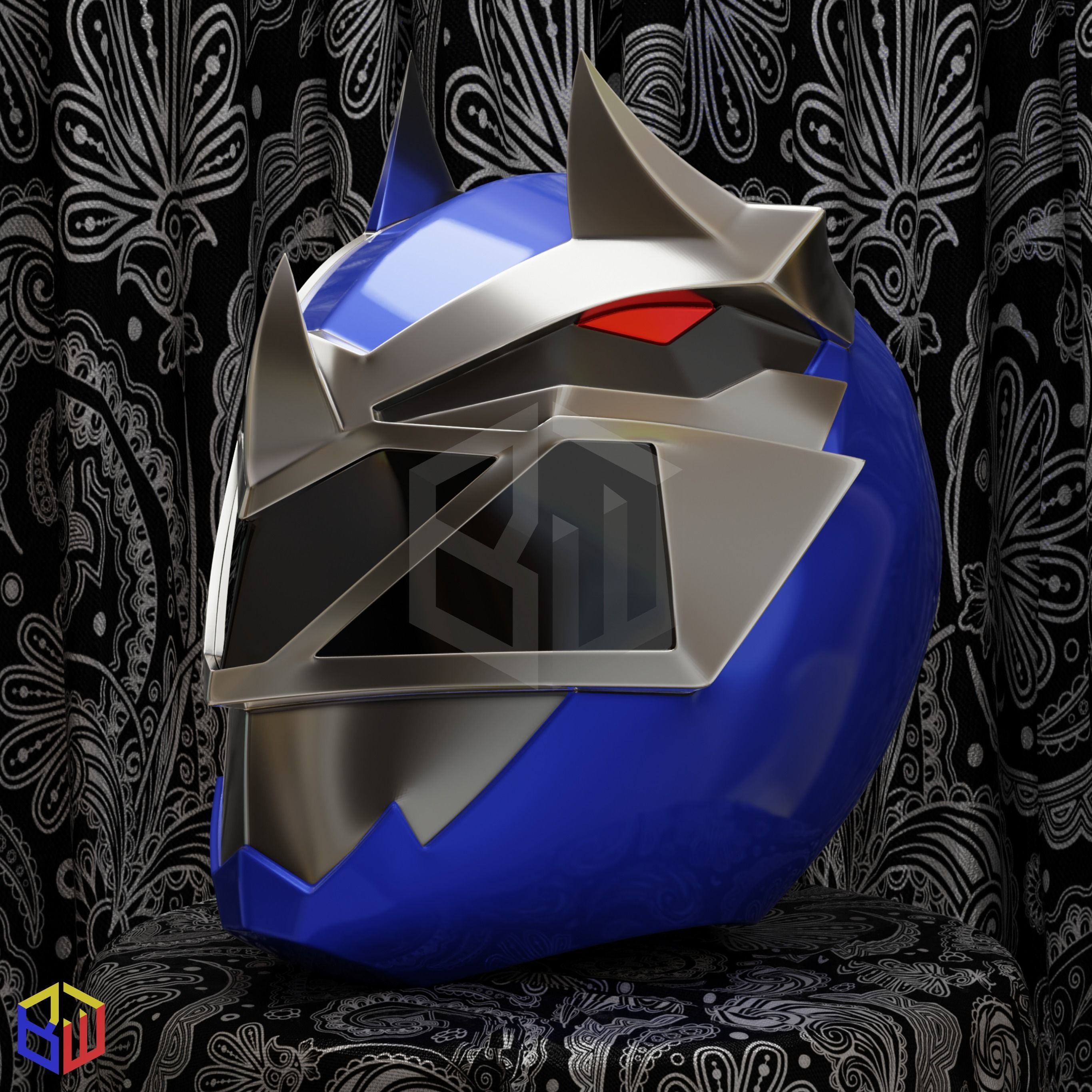 Power Rangers Dino Fury Blue Ranger Helmet 3D print model_1