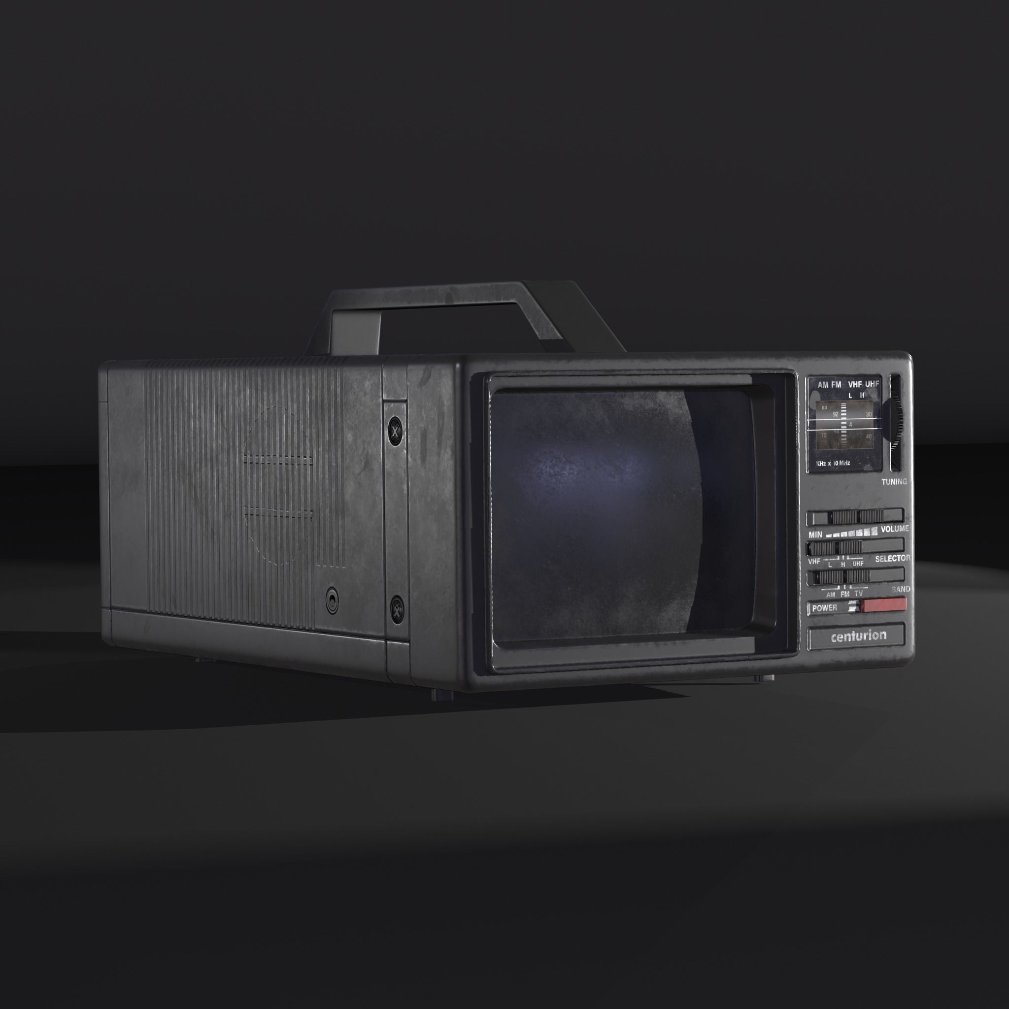 Old Retro TV Low-poly 3D model_6