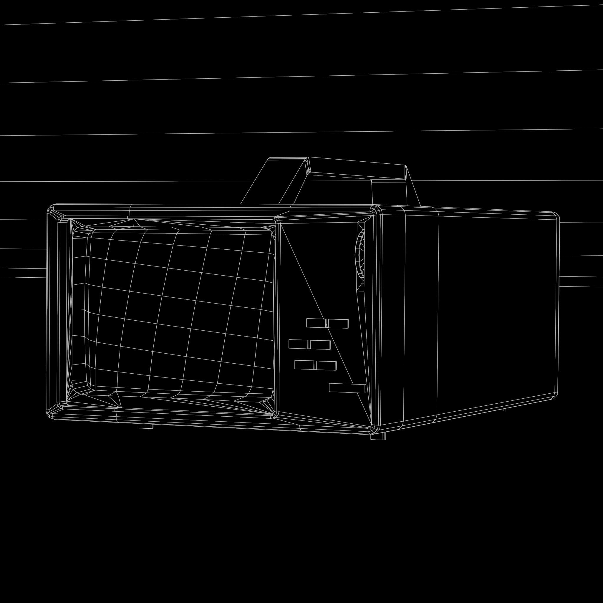 Old Retro TV Low-poly 3D model_5