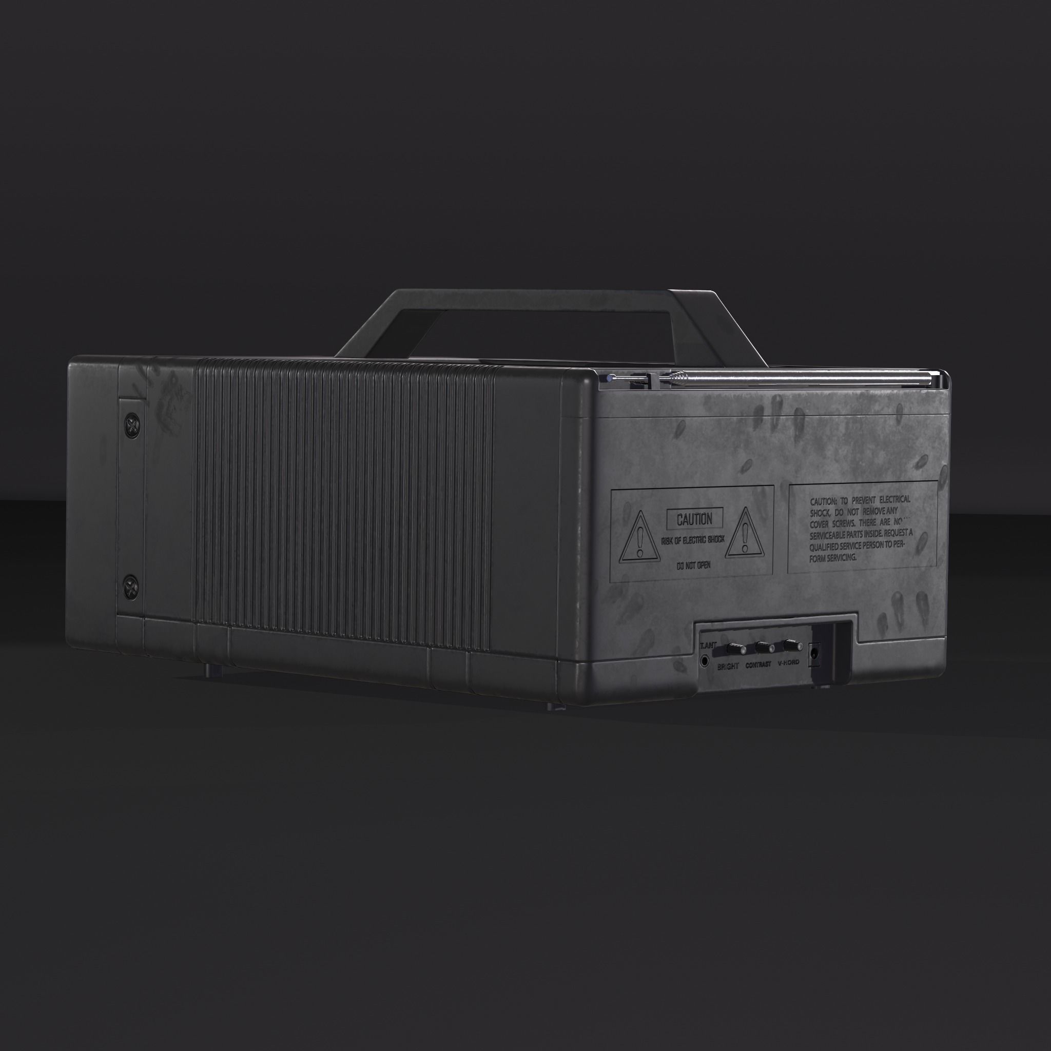 Old Retro TV Low-poly 3D model_4