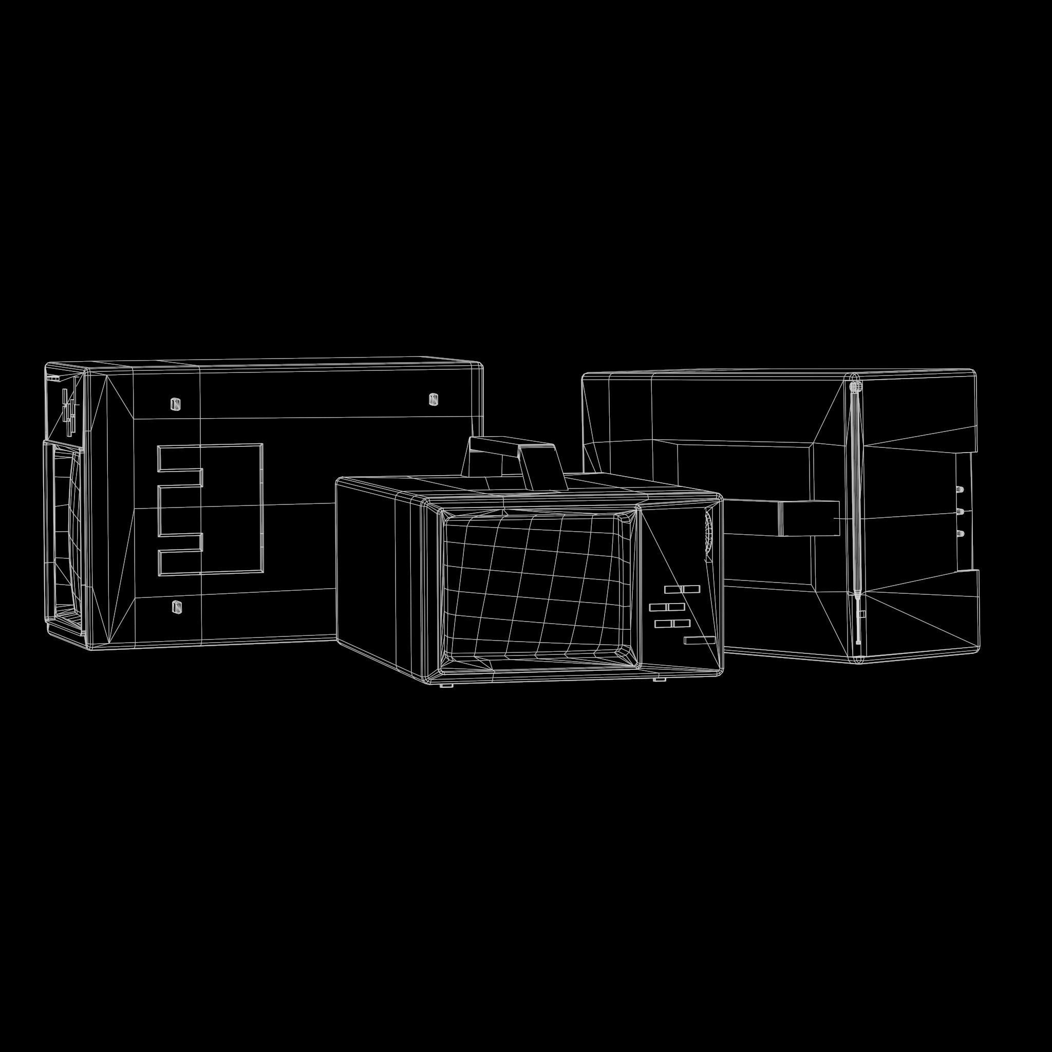Old Retro TV Low-poly 3D model_3