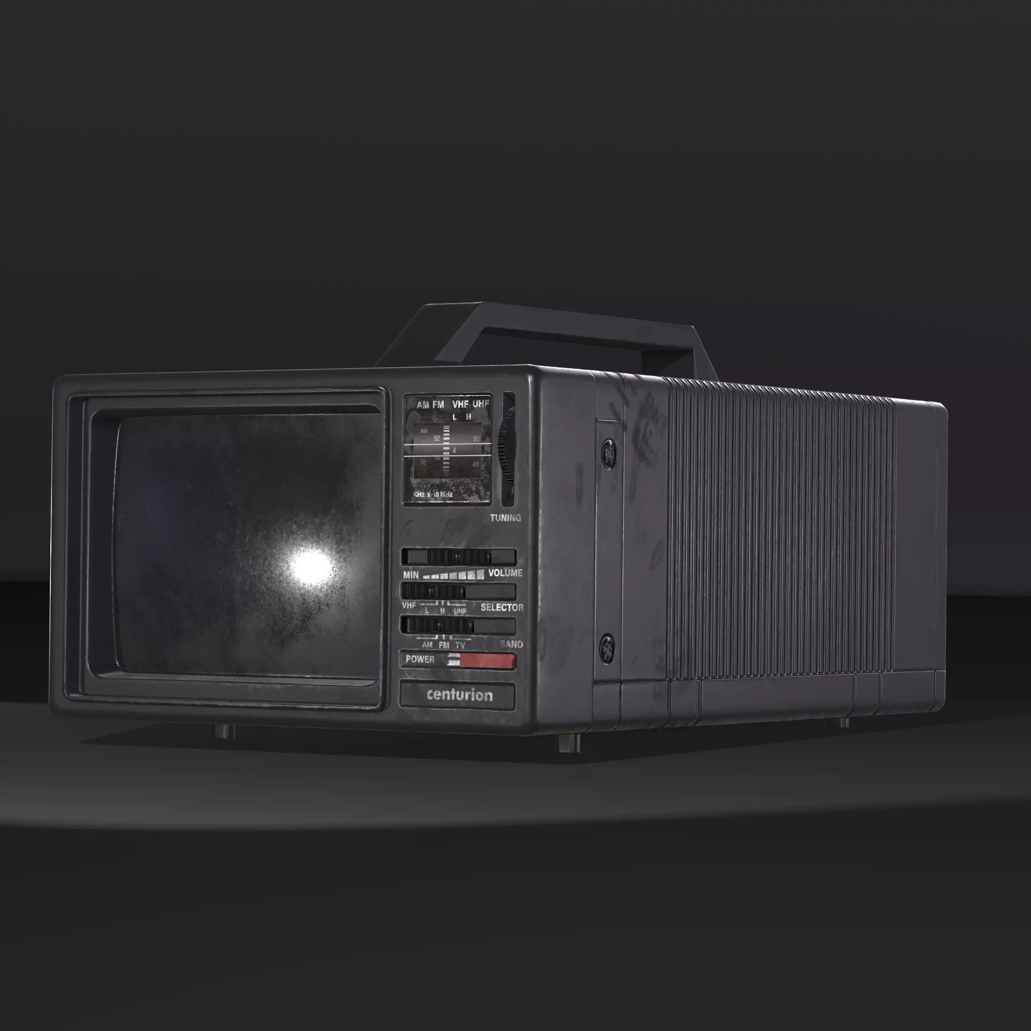 Old Retro TV Low-poly 3D model_0