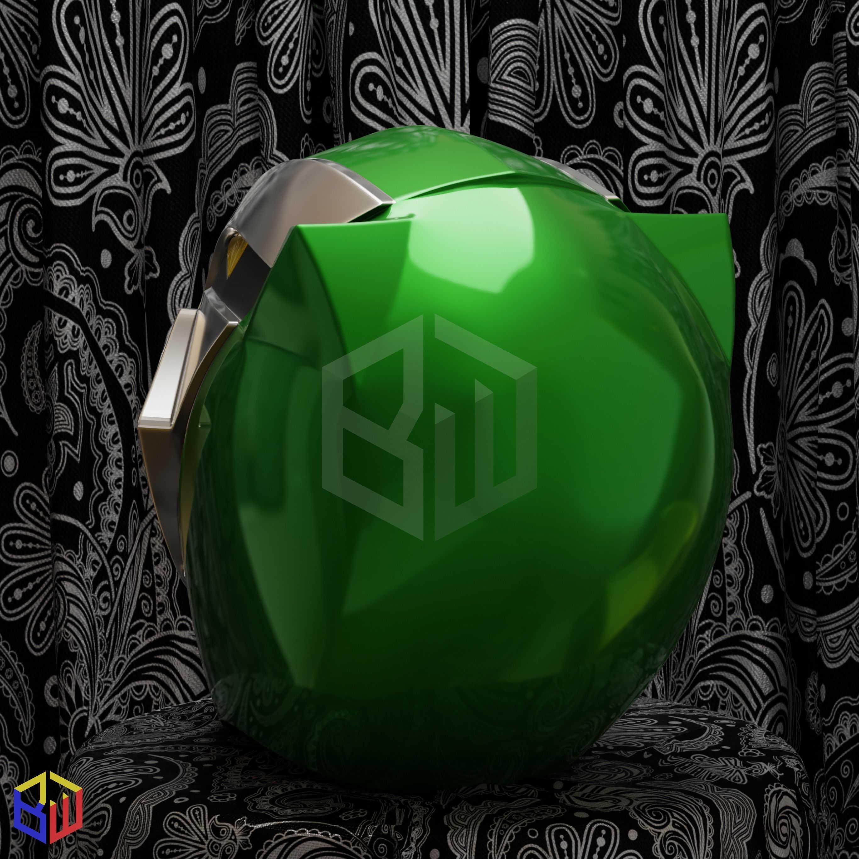 Power Rangers Dino Fury Green Ranger Helmet 3D print model_4