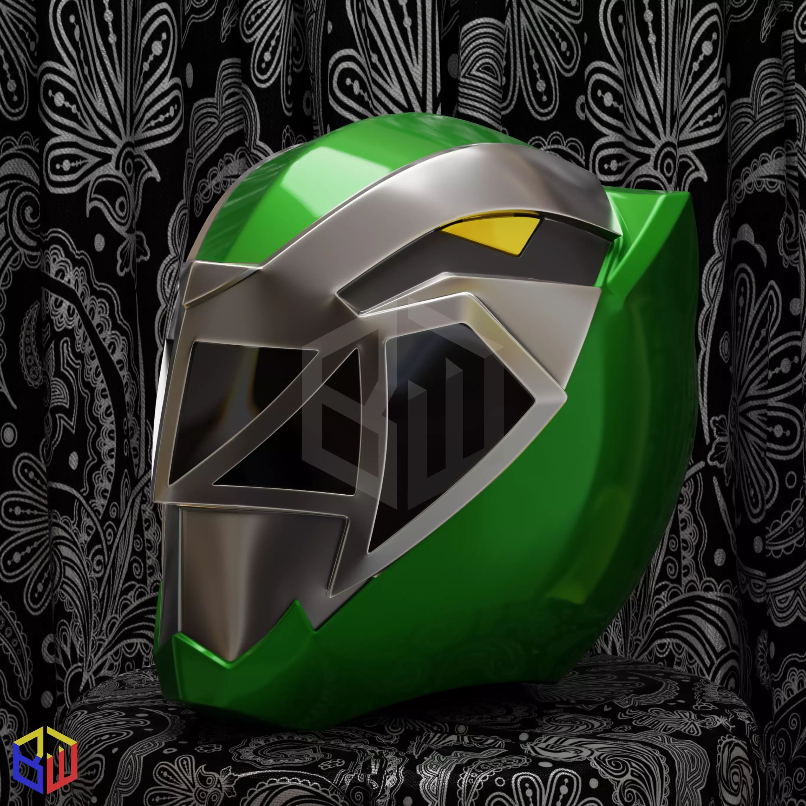 Power Rangers Dino Fury Green Ranger Helmet 3D print model_0