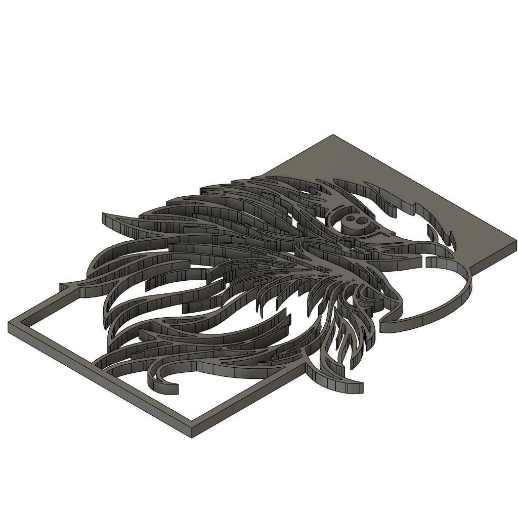 Eagle Head Wall Sculpture 2D 3D print model_1