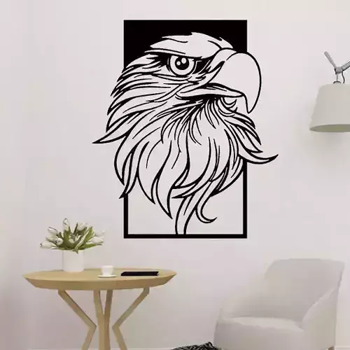 Eagle Head Wall Sculpture 2D 3D print model