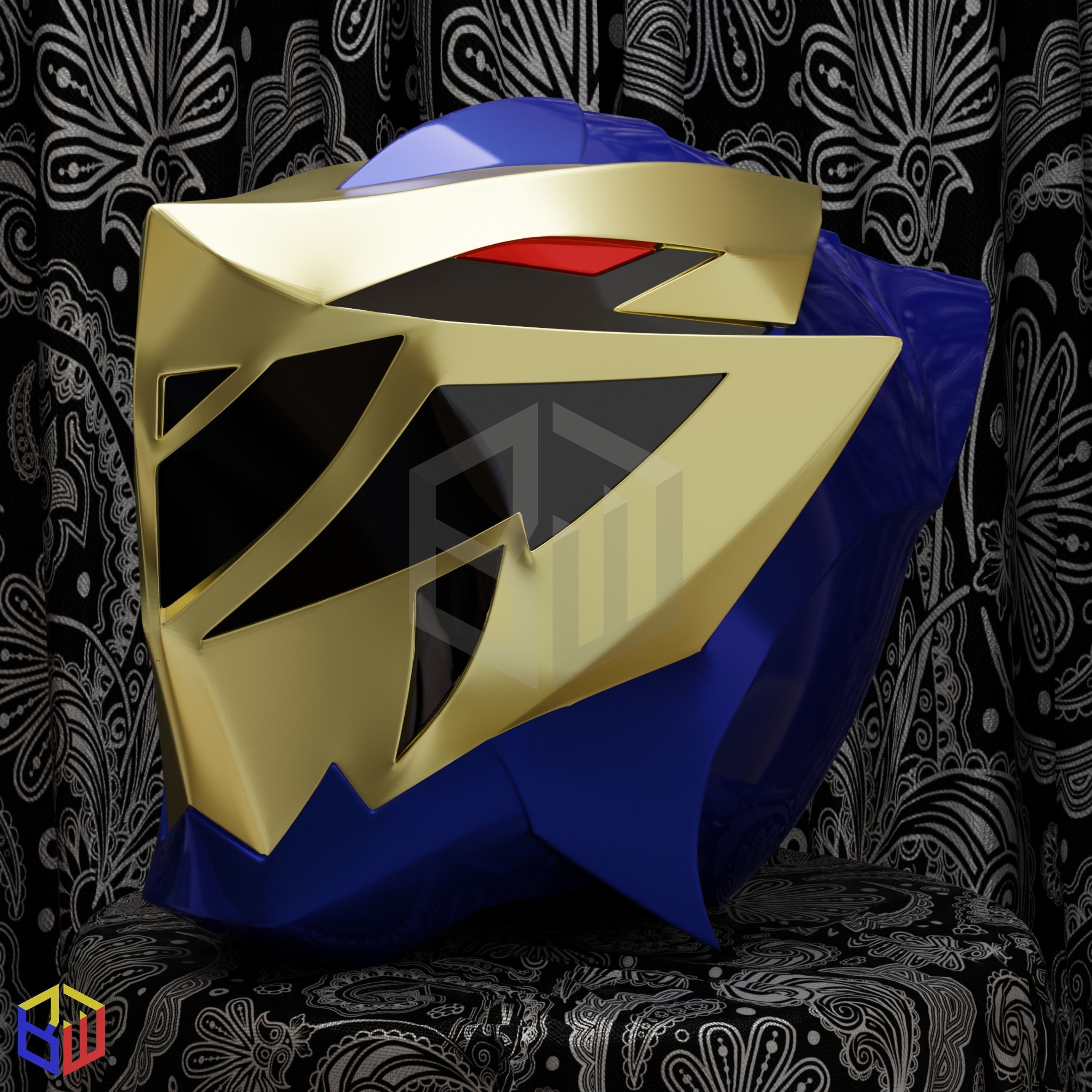 Power Rangers Dino Fury Gold Ranger Helmet 3D print model_1