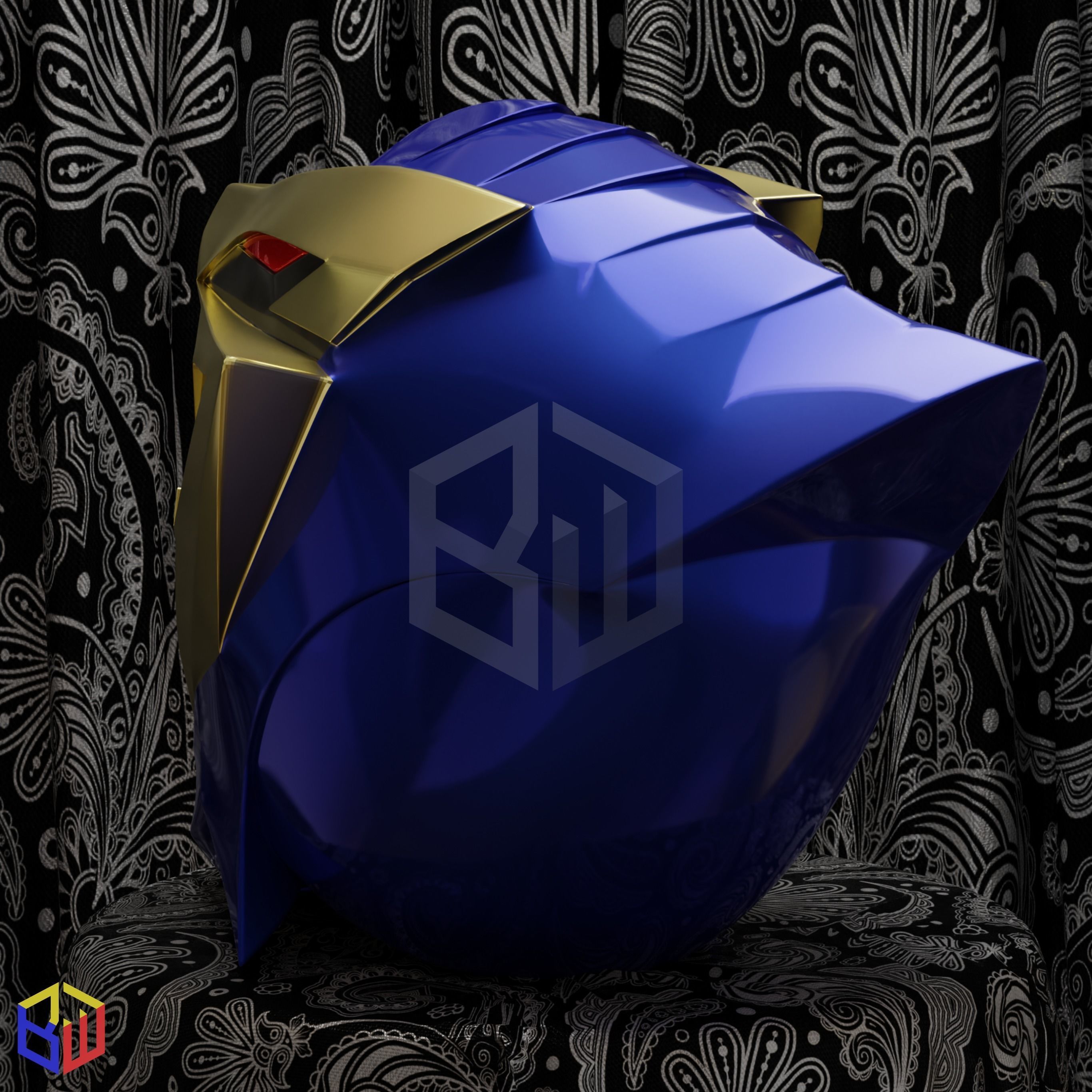 Power Rangers Dino Fury Gold Ranger Helmet 3D print model_3