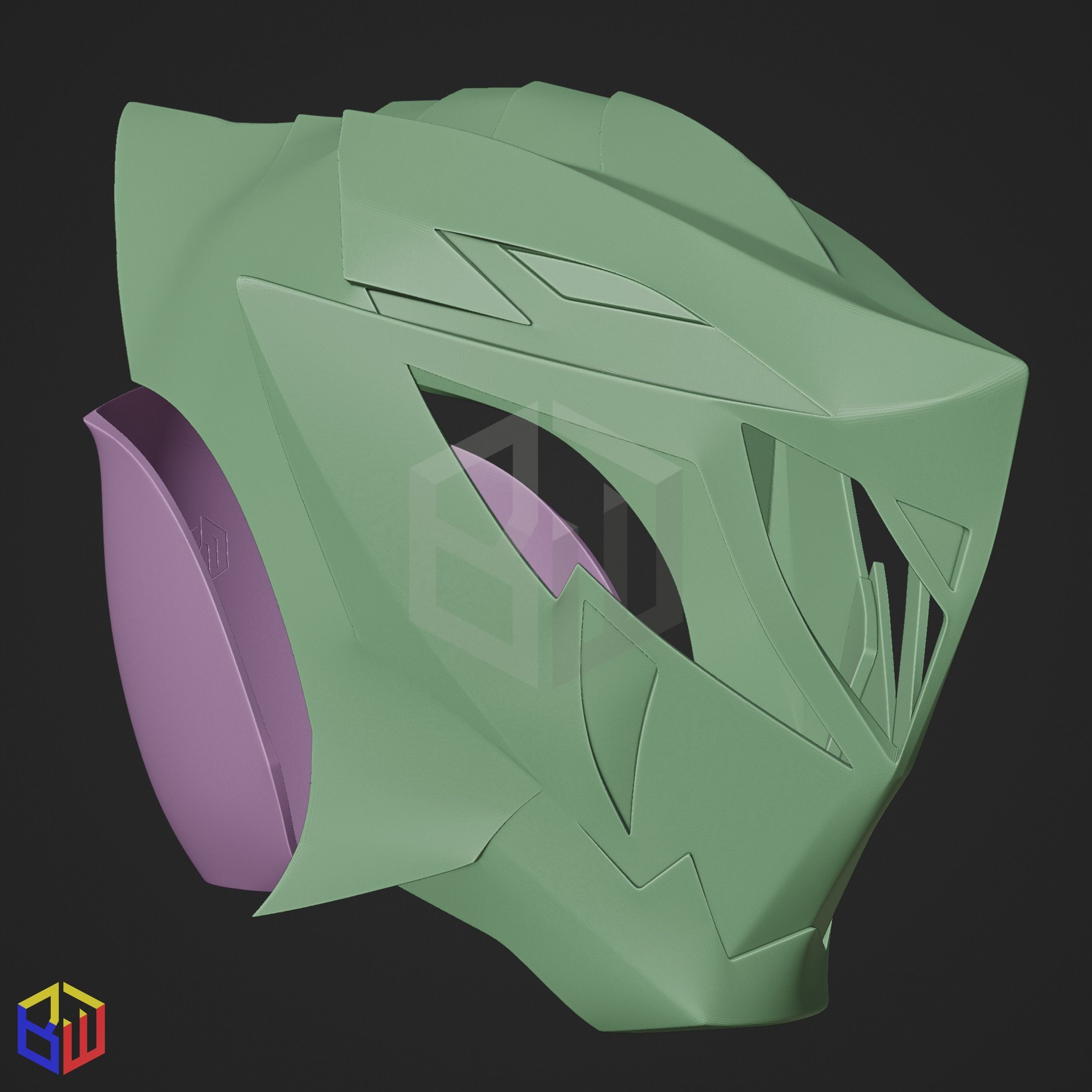 Power Rangers Dino Fury Gold Ranger Helmet 3D print model_4