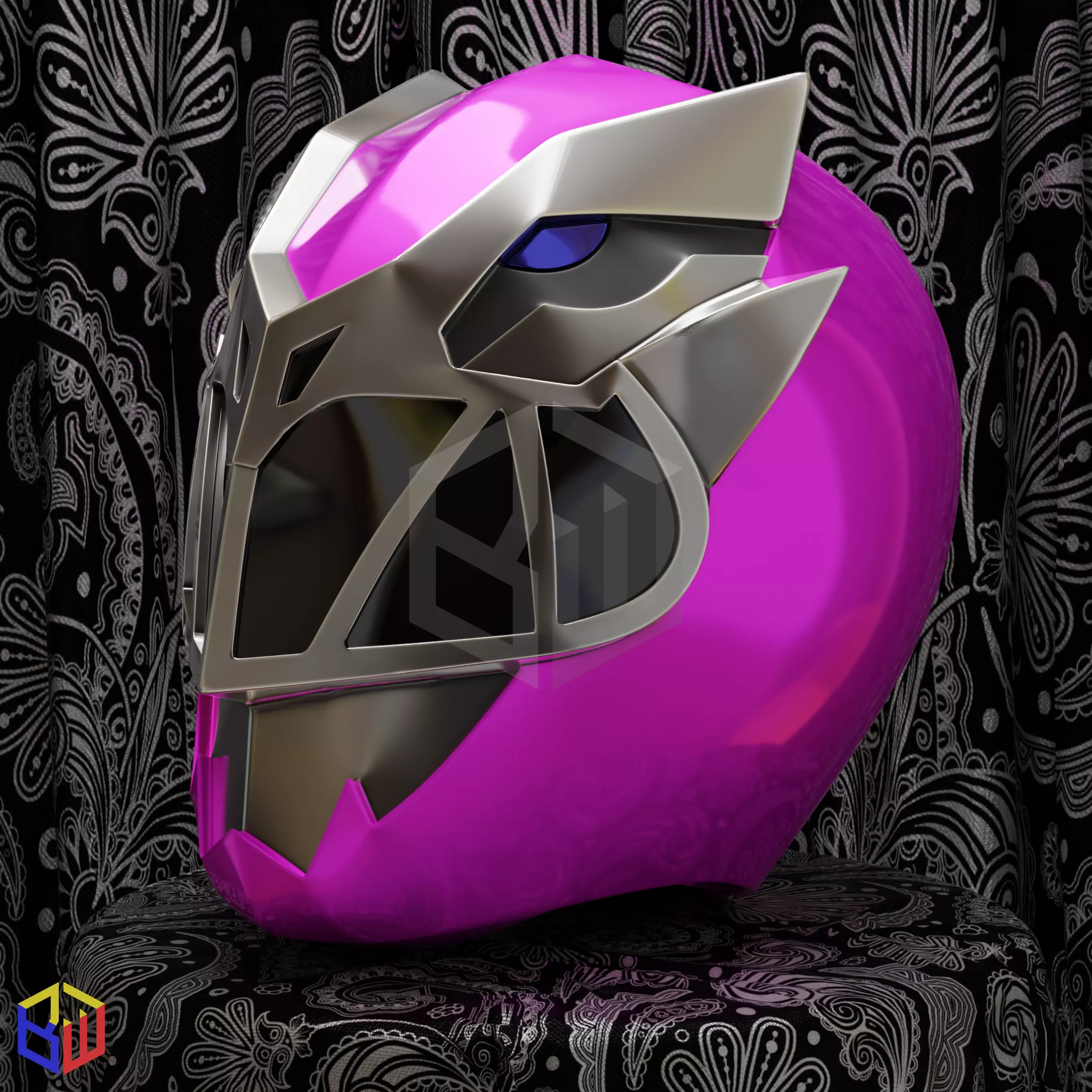 Power Rangers Dino Fury Pink Ranger Helmet 3D print model_0