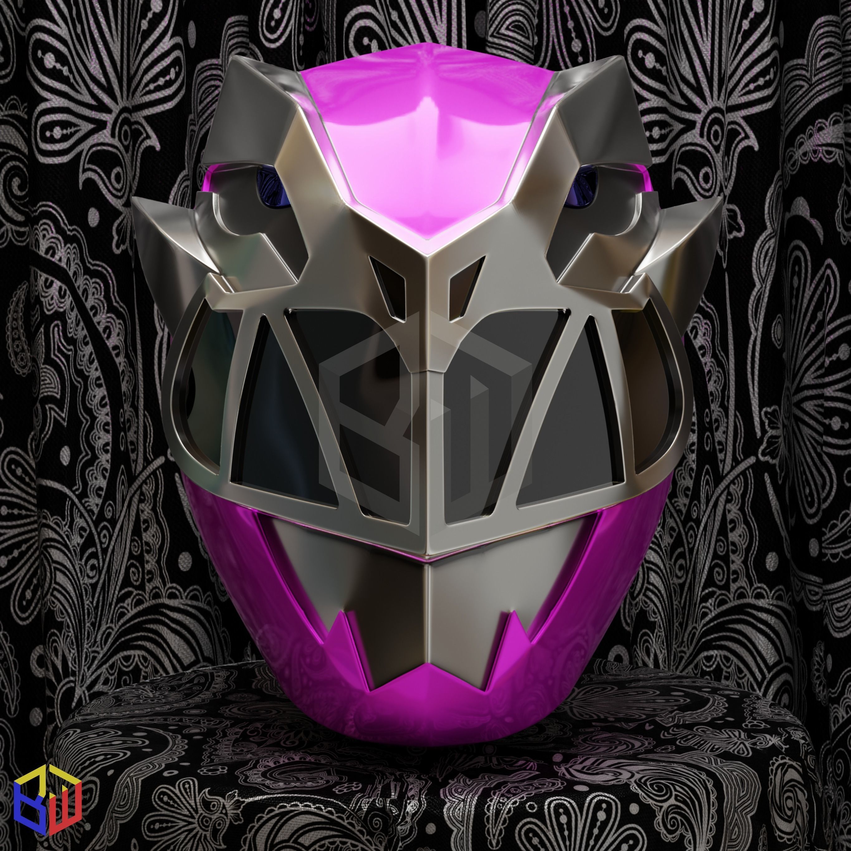 Power Rangers Dino Fury Pink Ranger Helmet 3D print model_1